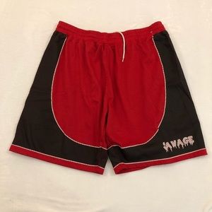 Jaywalker Red & Black Mesh Savage Basketball Sweat Shorts Mens XL.